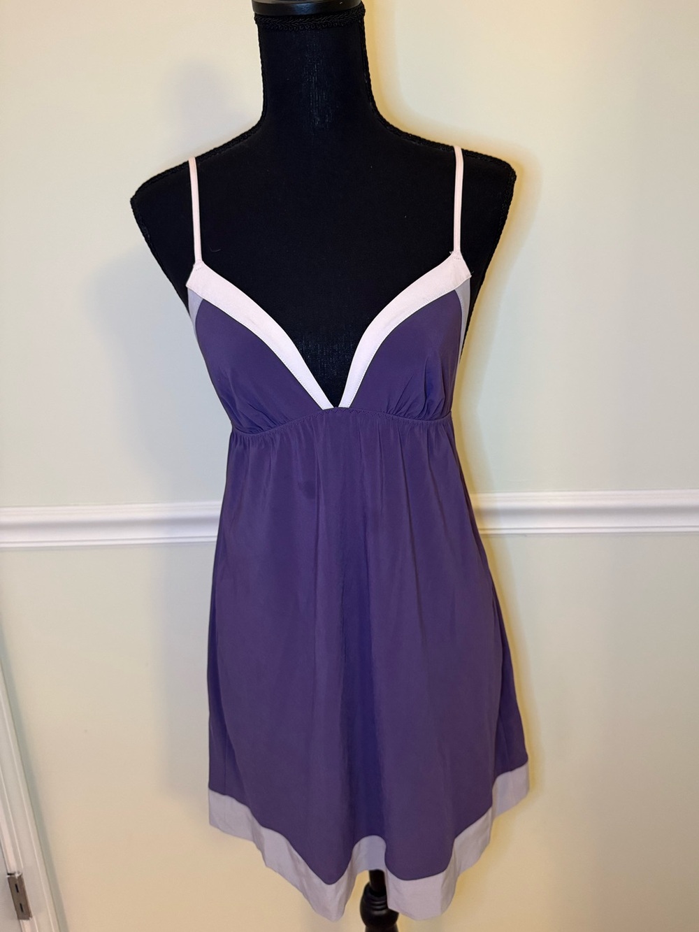 Victoria's Secret Purple Chemise with Light Pink Trim